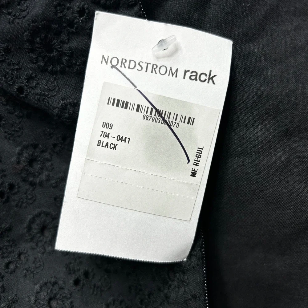 Nordstrom Rack Romper Womens 9‎ Black Eyelet Ruffle Boho Cottagecore